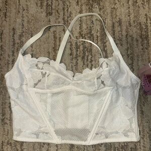 NWT! Savage X Fenty Floral Glow Lace Bustier Crop Top